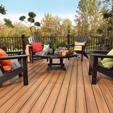 outside deck with patio chairs and table